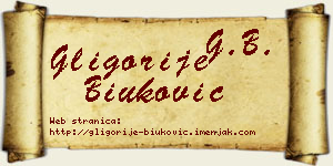 Gligorije Biuković vizit kartica